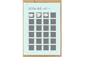 CL&MH Adventskalender zum Rubbeln „ICH LIEBE DICH“ Weihnachtskalender,Adventskalender für Weihnachten,Postkarte für Adventskalender „Ich liebe Dich“.