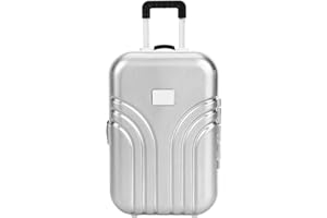 FILFEEL Cosiki Different Gift Kids Suitcase Toy Cute Plastic Rolling Suitcase Mini Luggage Box(Silver)
