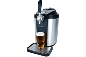 Statesman SKBD500SS Beer Dispenser Tap for 5 Litre Kegs, Draught Pump with Integrated Cooler for Beer Ale Cider & Lager, Perfect for Kitchens & Home Bars, Stainless Steel