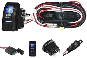 AB1 flexzon 12V 24V LED Work Light Bar Wiring Kit Harness Loom Switch Relay Kit 2 Leads
