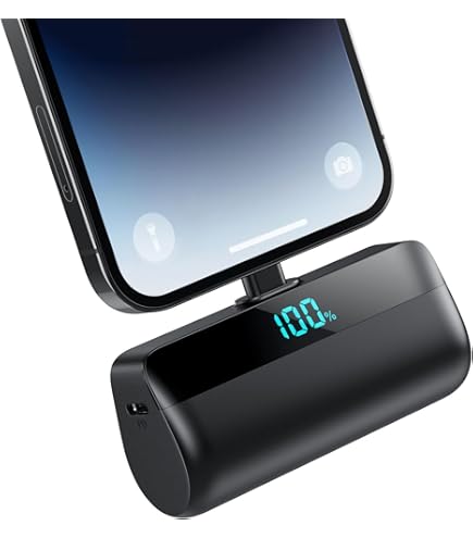 Mini Batterie Externe Pour IPhone 5200mAh Power Bank Ultra-Compact Et