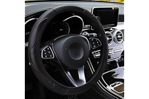 LMYDIDO - Coprivolante in pelle, traspirante, antiscivolo, elasticizzato, in fibra di carbonio, stile sportivo, senza anello interno, dimensioni universali, 37-39 cm (nero)