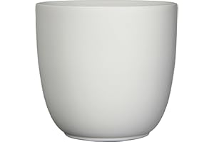 ‎ANNASTORE Annastore Blumenübertopf Tusca aus Keramik - Übertopf - Blumentopf - Übertöpfe - Blumentöpfe (Weiß-Matt, H 9 cm - Ø 10 cm)