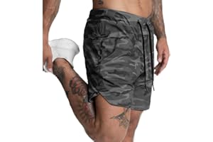 XDSP Homme Short Course à Pied Léger Sport Shorts Séchage Rapide avec Poche Time to Run Shorts De Course De Gymnastique Et D'entraînement Short de Jogging Court -Confortable avec Poches