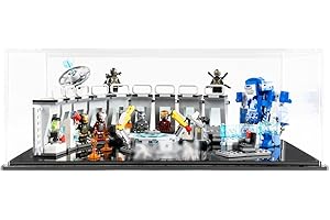 icuanuty Vetrina in acrilico per Lego Marvel Avengers Iron Mans Workshop Super Heroes 76125, resistente alla polvere e organizzazione vetrina per modello per Lego, dimensioni: 40 x 25 x 25 cm