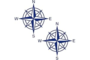 Pimastickerslab Kit 2 Adesivi Bussola Rosa dei Venti 4x4 off Road Rosa dei Venti Auto Camper Decalcomanie Scegli Colore e Misura -cod. 1655- (049 Blu Royal, Diametro CM 10)