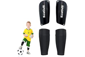 KEUGT Football Shin Guards,Shin Guards Pads,Protective Shin Pads,Football Shin Guard Socks,Kids Youth Adult Football Shin Guards with High Elastic Sleeves for Boys Football Games Protective Equipment