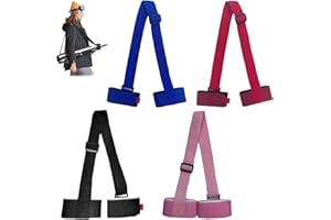 Kolarmo Skimate Ski Straps,4 Packs Ski Straps for Carrying,Adjustable Snowboard Shoulder Strap Winter Sport Accessories,Ski and Pole Carrier Strap Ski Handle Strap Ski Shoulder Carrier Lash