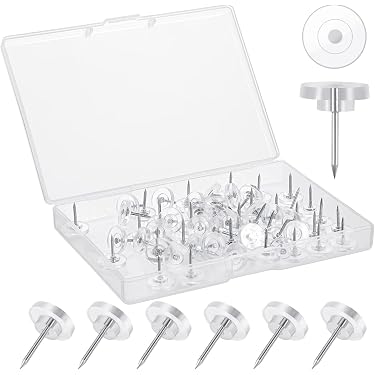 50 Stück Reißzwecken Set - Wanderstiefel & Zelt Design, Silber - Für Karten & Pinnwände