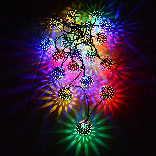 Solar Lichterkette ,Kondisco 20er LED 5 Meter Solar Lichterkette Wasserfest Garten Außen Weihnachten Dekoration für Garten, Terrasse,Geburtstag, Haus, Party, Weihnachtsbaum, Weihnachten Party (mehrfarbig) - 4