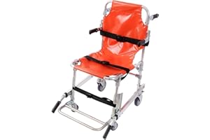 DadYa Aluminum alloy Stair Chair - Light Weight Foldaway Ambulance Firefighter Evacuation Medical Lift Stair Emergency Evacuation Chair with Quick Release Buckles(Orange)