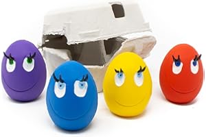 Mushroom & Co OVO The Egg Original (Juego de 4 Huevos), Juguete para atrapar y Buscar, Ideal para Perros pequeños y pequeños