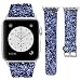 Produktbild GHONLZIN Frauen Männer Uhr Armband für Apple Herrenuhren mit Glänzend Leder Armband 38mm 42mm für Apple iWatch (Blau-38mm)