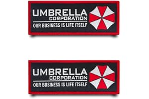 TUYATEZHI 2 Stück Umbrella Corporation Our Business Is Life Itself Lustiger Flagge Patch Stickerei Militär Abzeichen mit Nylon Taktisch Aufnäher Applikation für Hut Rucksäcke Jacke Kleidung Taschen Weste