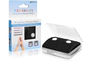 MEIYYJ Bandas de mareo de viaje para adultos y niños, pulseras de mareo para cruceros, artículos esenciales de viaje, bandas de mareo para adultos embarazadas, 1 par (negro)