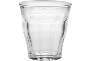 Duralex 1025AB06/6 Picardie Water Glass without Filling Mark, 160ml, Pack of 6