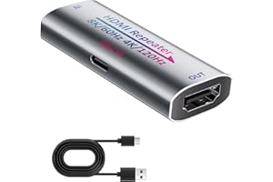 8K aktive HDMI-Booster-Repeater, Signalverstärker HDMI 2.1 Extender unterstützt 8K@60Hz/4K@240Hz, verlängert HDMI 1080P auf bis zu 50 m für PS5, Xbox, Projektor, HDCP 2.3 mit USB-C-Stromanschluss