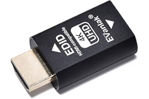 EVanlak HDMI-Emulator-Adapter (3. Generation), kompatibel mit Mac Thunderbolt auf HDMI-Switches/Extender/AV-Receiver/Video-Splitter 4 K, 3840 x 2160 bei 60 Hz-1er-Pack…