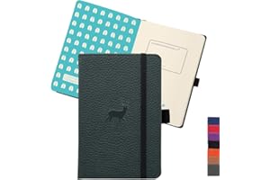 ‎DINGBATS* NOTEBOOKS Dingbats - Wildtiere Kariertes Taschen-Notizbuch, Grüner Hirsch, A6 - Hardcover Notizbuch - Perforiert, Cremefarben 100gsm Tintenfestes Papier