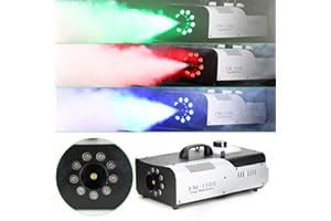 DIFU Macchina per nebbia da 1500 W, per palcoscenici, effetto luce LED, per feste, nebbia, telecomando senza fili, per matrimoni, DJ discoteca, feste, palcoscenico