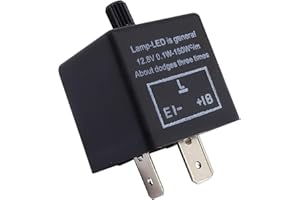 ‎HISPORTS HISports 3-poliges Blinkrelais CF14KT, 12V Flasher für LED Blinker, Blinkgeber für Motorräder und Traktoren, Einstellbare Frequenz 0,1W-150W