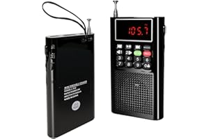BliMySwe Digitalradio Klein, Mini FM Radio mit Autoscan, Integrierter Akku & MP3-Wiedergabe via USB/TF, Kompakter Musikplayer für Camping, Spaziergänge & Reisen (Schwarz)