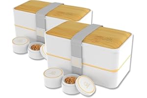 Porta Pranzo 1,2L, Lunch Box Ermetico con 4 Scomparti e Posate, Sicuro per Microonde, Lavastoviglie, Portapranzo Ufficio, Bento Lunchbox Prova di Perdite per Adulti, Schiscetta Pranzo Umami