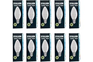 St@llion 40w Clear Candle Light Small Edison Screw Candle Bulb Incandescent Bulbs Equivalent E14 [Energy Class E] (Pack of 10)