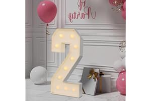 BIGGITTIG Chiffre Lumineux Geant Numéros Lumineux LED Chiffre Anniversaire Lights Décoration 2000-3000K Chiffres Lumineux Lettres,Pour Graduation, Mariage, Fête d'anniversaire (2)
