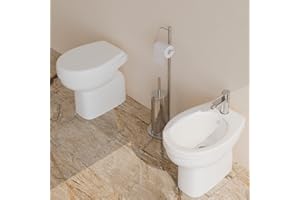 MARINELLIGROUP Sanitari bagno a terra Bidet e Vaso WC in ceramica con sedile coprivaso softclose Venezia