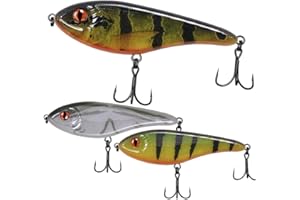 ‎PERCH`N PIKE Jerkbait Hecht I 15cm, 80g Slow Sinking für große Hechte, Wobbler Jerkbait Hechtangeln, Kunstköder, Angelköder Raubfische, UV-aktive Jerkbaits