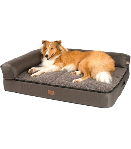 Tierlando Philip Hundebett, 140x100 Cm, Schwarz – Kunstleder Mit 4-Kammer-Matratze, Hoher Rand, Pflegeleicht