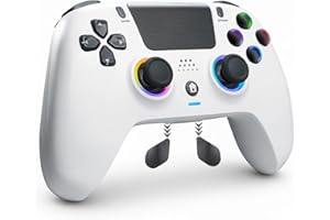 DuLingKer Mando Inalámbrico Compatible con PS4/Pro/Slim, Hall Effect Mando con Hall Joystick/Trigger(Sin Deriva), Vibración, Luz RGB, Audio/Micrófono, Botón M1/M2, Bluetooth Mando Compatible con PS4