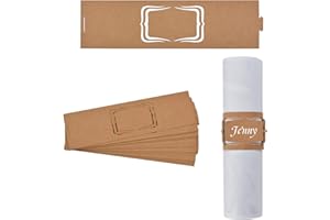 URROMA Napkin Rings, 50 Pcs Kraft Paper Name Napkin Ring Holder Household Napkin Buckle for Table Decor, Wedding, Xmas, Party Dinner, Thanksgiving