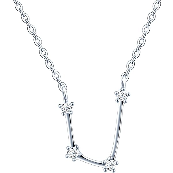Philip Jones – Collana Con Segno Zodiacale Leone E Cristalli Di Zirconio, Placcata Argento, Con Sacchetto Regalo E Biglietto - 3