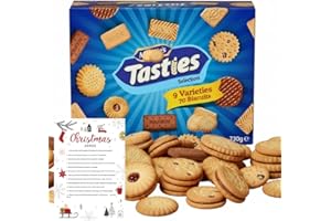 LINENVALE Tasties Cookie Selection, Assorted Biscuits Box, 70 Biscuits, 9 Varieties, 730g, Box of Cookie, Custard Creams, Bourbon, Milk Chocolate Digestive, Jam Rings, Nice, Digestives, Shortcake