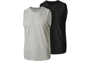 ZORUAM 2Pcs Tank Top Black Vests Men,Breathable Mens Sleeveless T-Shirt, Mens Tank Tops for Summer Gym Fitness