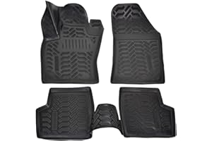 J&J AUTOMOTIVE | Tapis De Sol en Caoutchouc 3D Exclusive Compatible avec Renegade Depuis 2014, 4pcs, Bord Haut, Inodore, Noir, Antidérapant