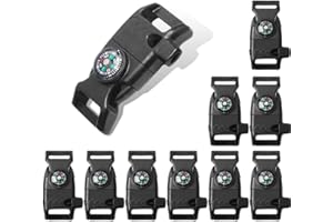COOBIGO Compass Whistle Buckle Plastic Paracord Bracelet Outdoor Camping Emergency Survival Travel Kits