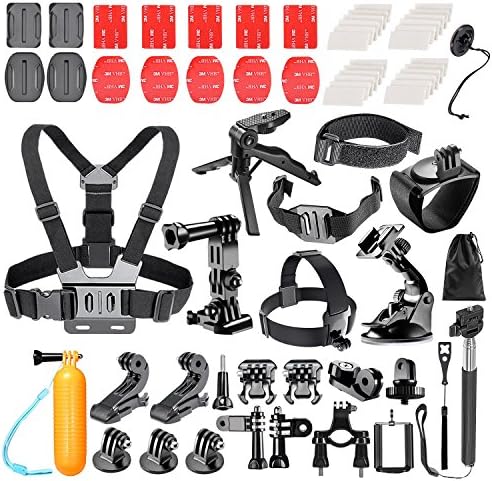 Bestter 62-in-1 Action Camera Accessory Kit for GoPro Hero 5 Session/Hero Session/Hero 6 5 4 SJ4000 SJ7000 DBPOWER AKASO VicTsing APEMAN WiMiUS Rollei QUMOX Lightdow Campark And Sony Sports DV and More