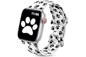 Upeak Dwustronny kwiatowy pasek kompatybilny z Apple Watch 38 mm, 40 mm, 41 mm, 42 mm, 44 mm, 45 mm, dla kobiet, wzór, miękki silikonowy pasek do iWatch Ultra 1/2/serii 9/8/7/6/5/4/3/2/1/SE