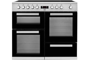 Beko Freestanding 100cm double oven range cooker Stainless Steel KDVC100X