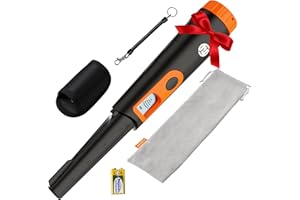 SUNPOW Metal Detector Pinpointer for Adults Kids, IP68 Fully Waterproof, Upgraded DSP Chip, 360°Detection Handheld Pin Pointer Wand with LCD Screen, 3 Modes (Buzzer, Vibration,Sound) for Gold, Relics