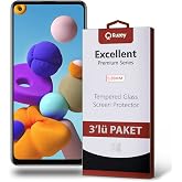 KZY İLETİŞİM Samsung Galaxy A21S ile uyumlu Temperli Ekran Koruyucu Kırılmaz Cam Ekonomik 3'l&uuml; Paket