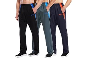 ZENGVEE 1/3 Pack Tracksuit Bottoms Men Lightweight Jogging Trousers with Pockets Sport Casual Sweatpants for Running Work Joggers Gym Training
