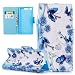 Produktbild Honghushop PU Leder Hülle für Sony Xperia XZ1 Brieftasche Klapphülle Flip Case Blauer Schmetterling Design Ledertasche Schutzhülle Sony XZ1 Stand Folio Hülle Etui Scratch Magnetverschluss Fächern Karten Handyhülle für Sony Xperia XZ1