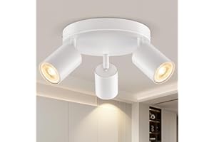 VIIIVA LED Deckenstrahler 3 Flammig Schwenkbar, Weiß Deckenleuchte GU10 Deckenlampe Wandstrahler, Strahler Metall Küchenlampe Spotlight Lampe Deckenspots für Wohnzimmer Küche Flur (Ohne Leuchtmittel)