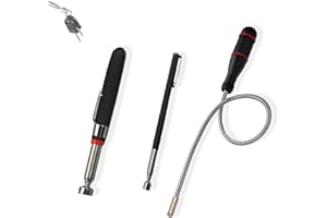 JIHXYER 3 barre magnetiche, magnete portatile, sollevatore magnetico telescopico pieghevole, asta magnetica estensibile, asta telescopica magnetica, pinza magnetica per raccogliere piccole parti e