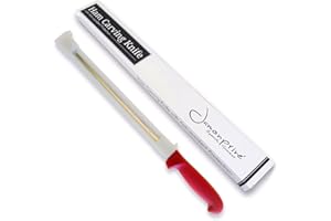 ‎JAMONPRIVE Nóż do krojenia szynki z ochroną przed wypadkami dla osób prawo- i leworęcznych – 30 cm elastyczny nóż do krojenia ze stali nierdzewnej do szynek hiszpańskich i włoskiego szynki Prosciutto