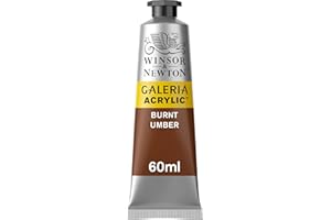 Winsor & Newton 2120076 Galeria Acrylic Paint, High Pigmentation, Non-fading, Butter Consistency, 60 ml Tube - Burnt Umbra